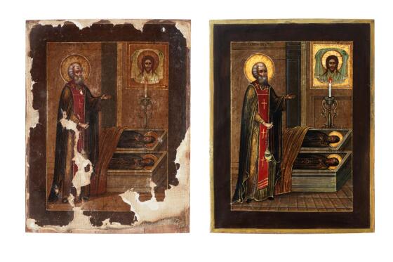 Реставрация. Икона спасена от разрушения нашими мастерами.